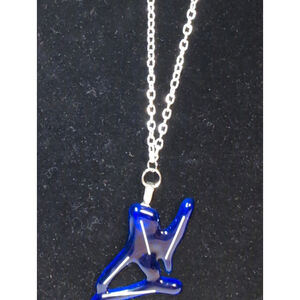 Upcycled Blue Sky Bottle Experimental, Abstract Fused Glass Pendant